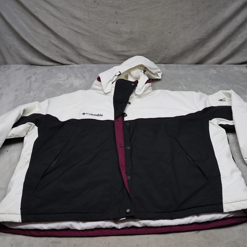 Columbia Jacket Women 3X White Insulated Ski Snow Fleece Lined Waterproof READ